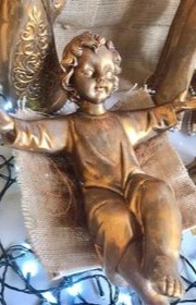 Menino Jesus 32cm e Manjedoura em Madeira